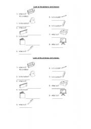 English worksheet: school objects