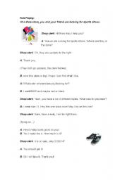 English Worksheet: Role playing- shopping conversation