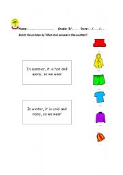 English worksheet: weather