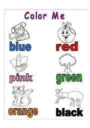 English Worksheet: Color Me