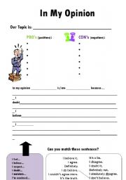 English Worksheet: In My Opinion - Expressing Opinions 