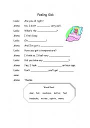 English Worksheet: Feeling sick