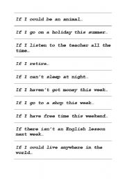 English worksheet: Conditionals II