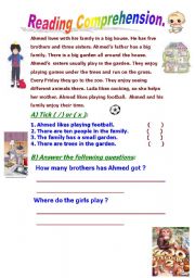 English Worksheet: reading