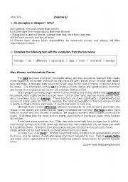 English Worksheet: Household Chores - Teachers copy