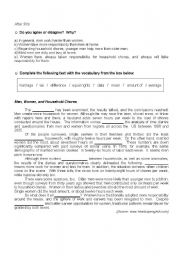 English Worksheet: Household Chores - Students copy