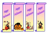 English Worksheet: bookmarksHalloween