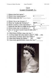 English Worksheet: Quiz Queen 2