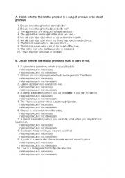 English Worksheet: relative clauses