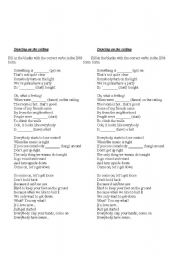 English worksheet: song - dancing on the ceiling
