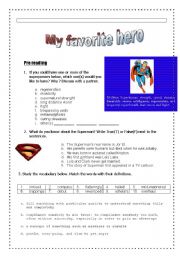 English Worksheet: reading - super man