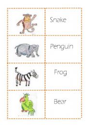 English Worksheet: Wild animals Dominoe cards (3 pages)