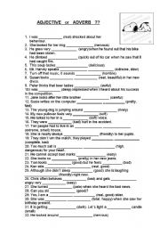 English Worksheet: Adverb or Adjective