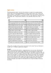 English worksheet: English Loto 