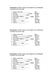 English Worksheet: physical appearance exercise