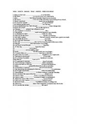 English Worksheet: Relatives clauses 