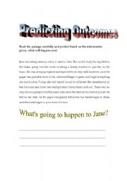 English Worksheet: Predicting Outcomes