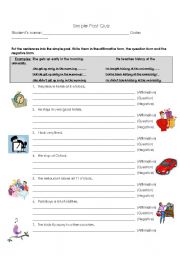 English Worksheet: Simple Past Quiz