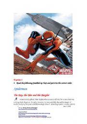 English Worksheet: Spiderman A :The Boy,the Bite and the Burglar