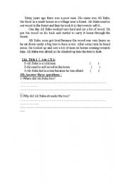 English worksheet: comprehension passage