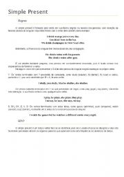 English Worksheet: Simple Present and Present Continuous resume