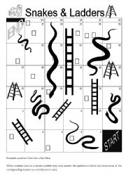 Snakes and Ladders Game Board - for ANY grammar point