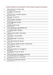 English Worksheet: Reported Speech-Commands/requests