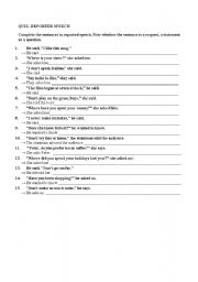 English worksheet: Reported speech - Quiz