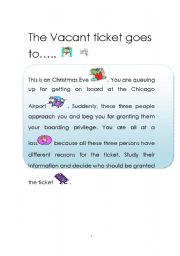 English worksheet: Speaking Activity(1): Your Ticket goes to...