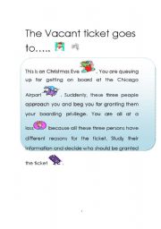 English Worksheet: Speaking Activity(1): Your Ticket goes to...