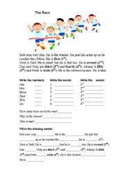 English Worksheet: The Race