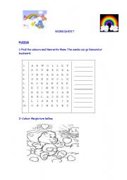 English worksheet: colours