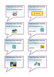 Past simple question cards 1