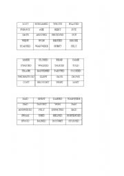 English Worksheet: Regular/irregular verbs bingo