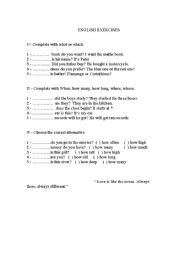 English Worksheet: Interrogative pronouns