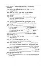 English Worksheet: past simple or predent perfect tense