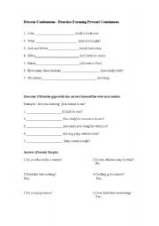 English Worksheet: Test (present continuous)