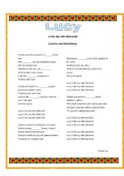 English Worksheet: song activity - Lucy in the sky - Beatles