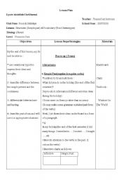 English Worksheet: lesson plan