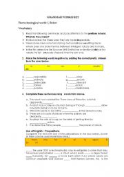 I, robot Grammar Worksheet