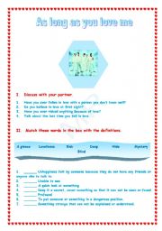 English Worksheet: As long as you love me  (Backstreetboys)