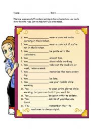 English Worksheet: Easy modals