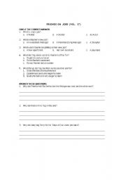 Friends video worksheet