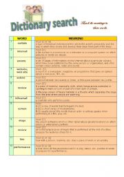 English Worksheet: having fun with the dictionary