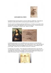 English Worksheet: Leonardo da Vinci