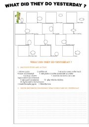 English worksheet: WHAT DID THEY DO YESTERDAY ?