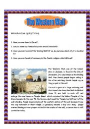 The Western Wall - Reading Comprehension