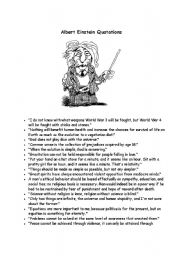 English Worksheet: Albert Einstein Quotes