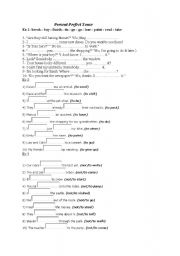 English Worksheet: presenet perfect class activity