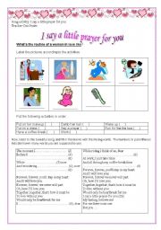 English Worksheet: song: I say a little prayer for you